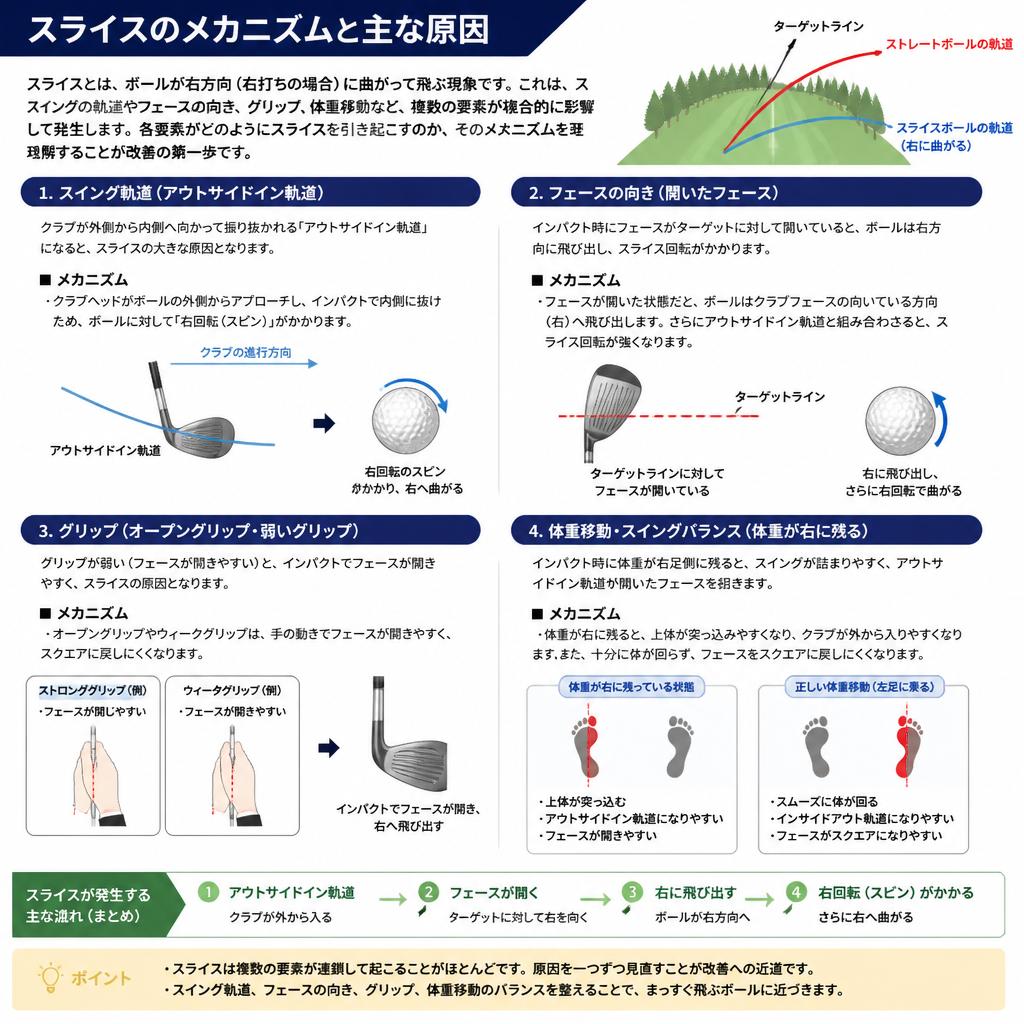 ドライバーがスライスする原因