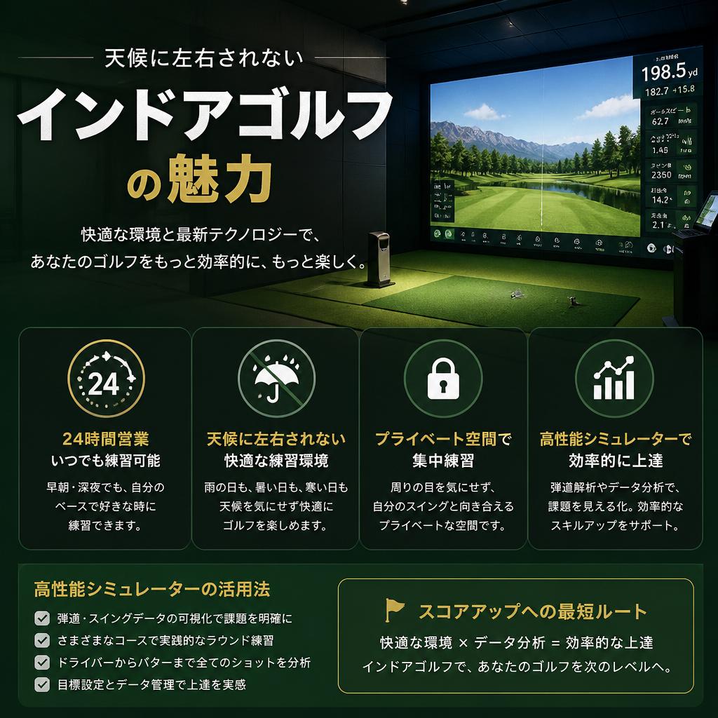 インドアゴルフの利点を活かす