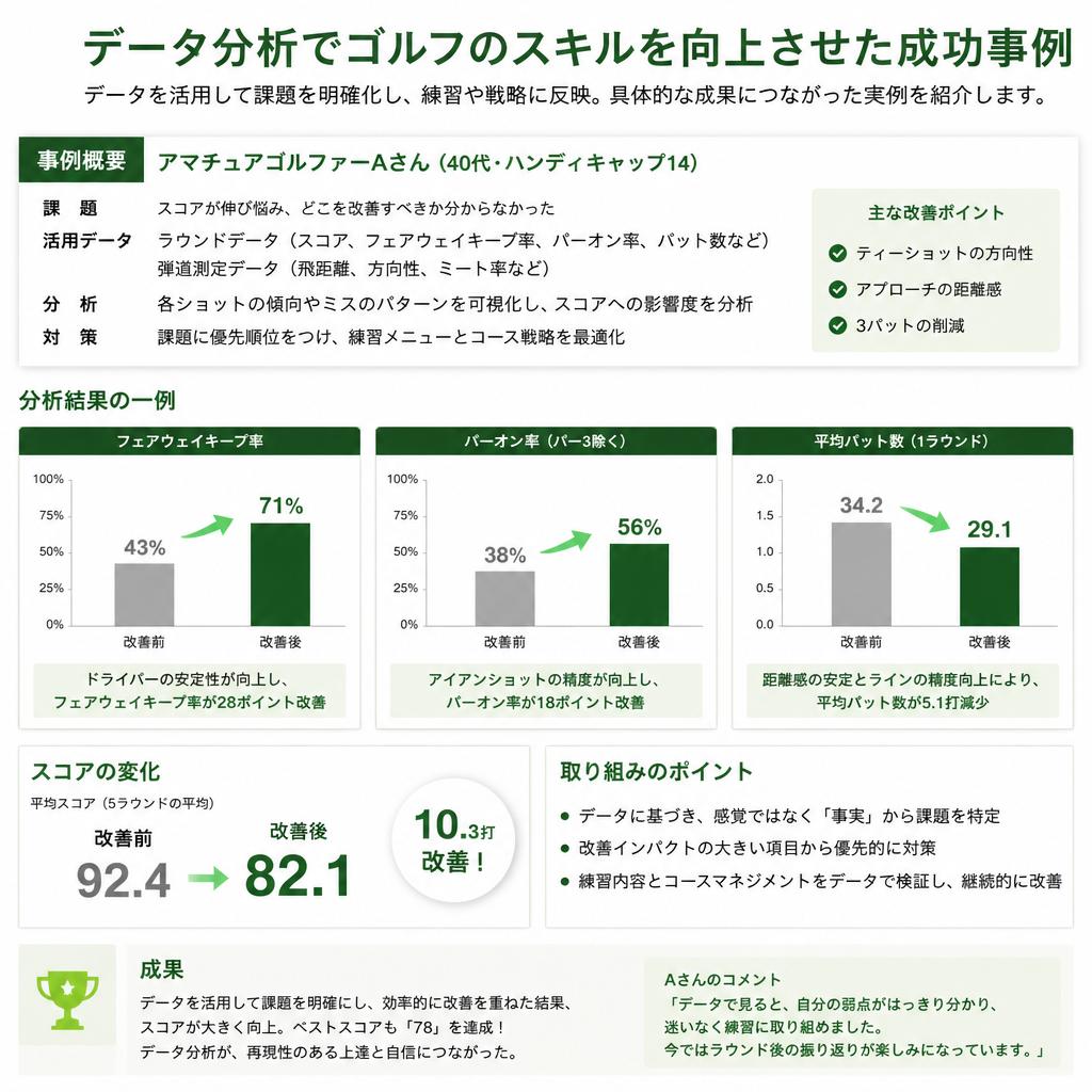 成功事例：データを駆使して上達したゴルファー